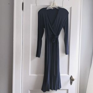 Boden fit and flare faux wrap dress